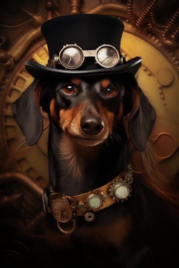 Steam Punk Dachshund - HQ Digital Image Download For Wall Art and More