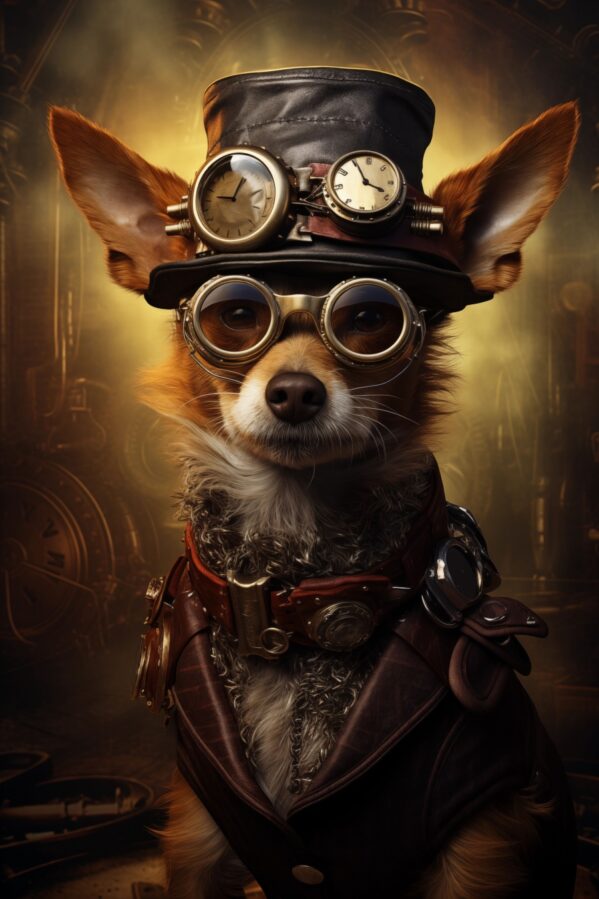 Steam Punk Basenji - HQ Digital Image Download For Wall Art and More