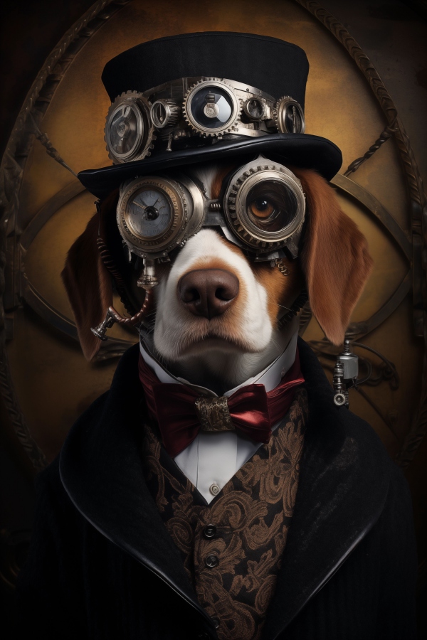 Steam Punk Beagle - HQ Digital Image Download For Wall Art and More