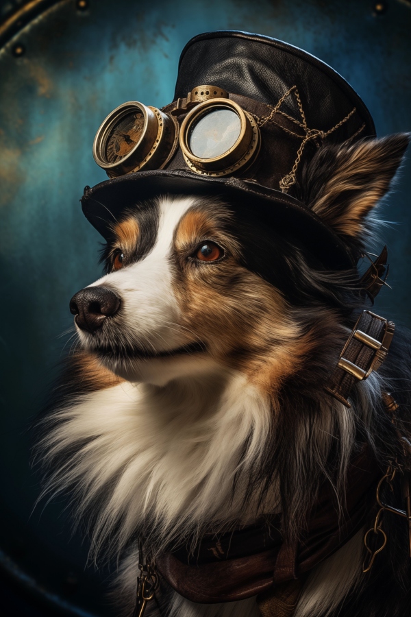 Steam Punk Collie - HQ Digital Image Download For Wall Art and More
